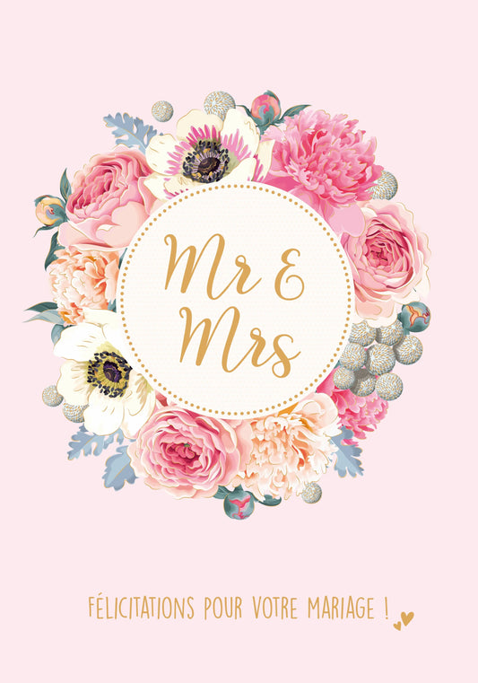 ABC Hochzeitskarte FR A4 53380 Blumenkranz Idealshop