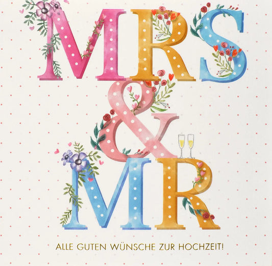 ABC       Hochzeitskarte          Mrs&Mr Idealshop