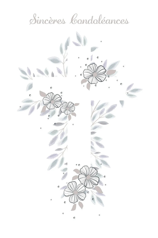 ABC Trauerkarte FR B6 53161 Blumen Kreuz Idealshop