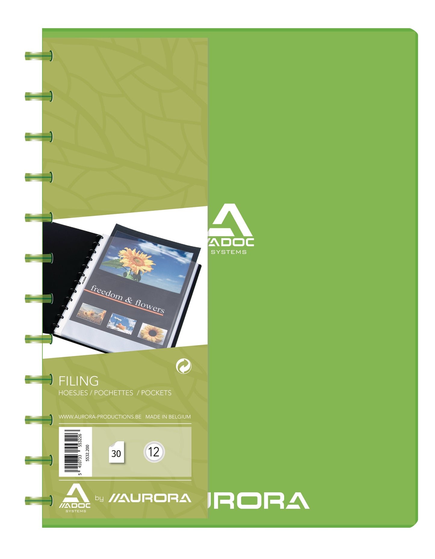 ADOC Sichtbuch PP transparent A4 5532.200 grün 30 Taschen Idealshop