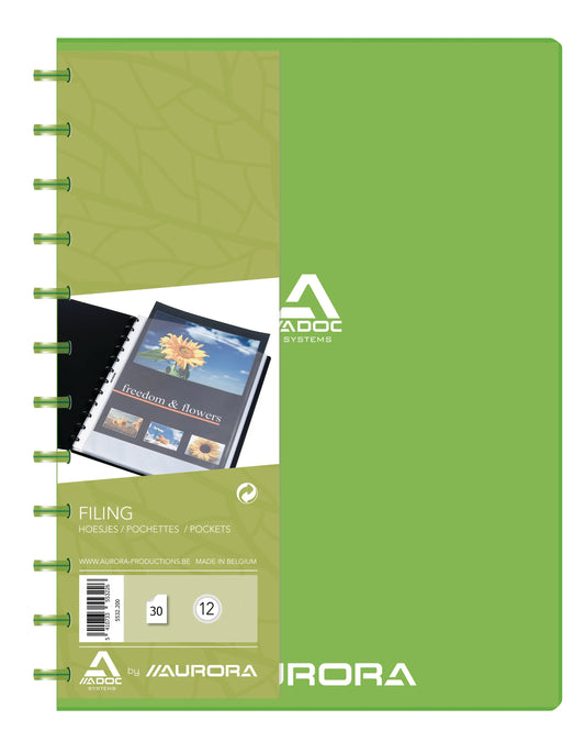 ADOC Sichtbuch PP transparent A4 5532.200 grün 30 Taschen Idealshop