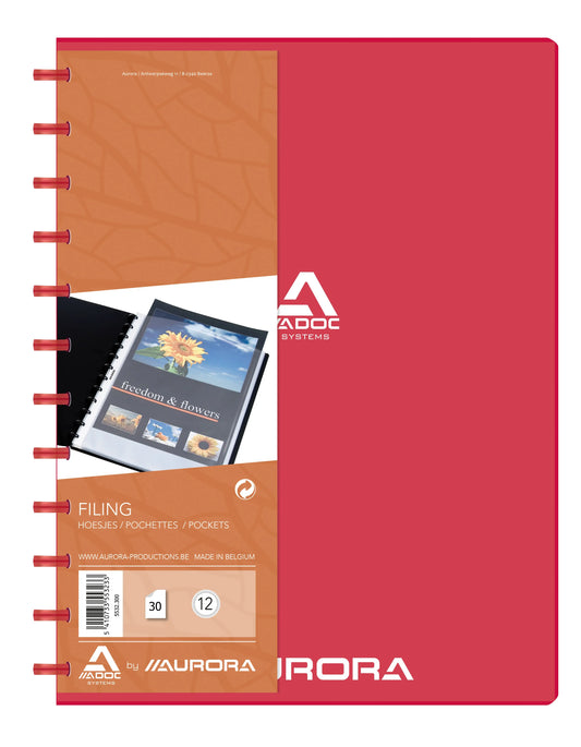 ADOC Sichtbuch PP transparent A4 5532.300 rot 30 Taschen Idealshop