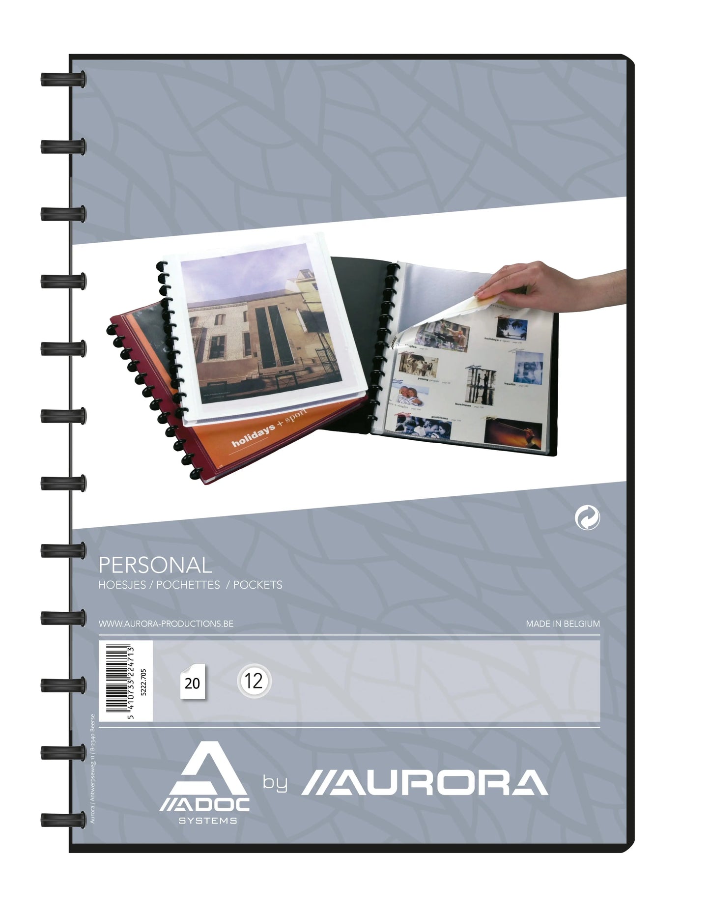 ADOC Sichtbuch Personal A4 5222.705 schwarz mit Fenster 20 Taschen Idealshop