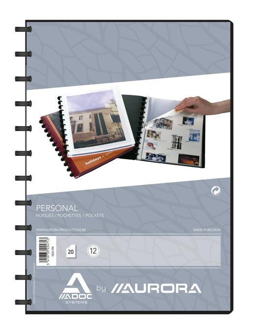 ADOC Sichtbuch Personal A4 5222.705 schwarz mit Fenster 20 Taschen Idealshop