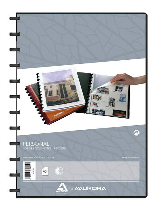 ADOC Sichtbuch Personal A4 5242.705 schwarz mit Fenster 40 Taschen Idealshop