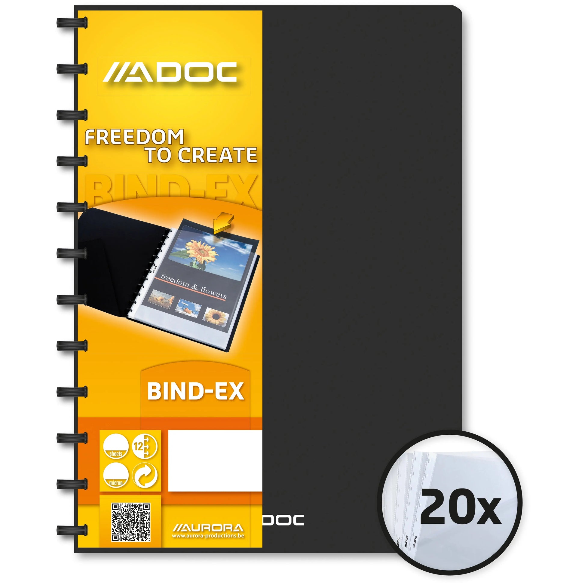 ADOC Sichtbuch Standard A4 5822.700 schwarz 20 Taschen Idealshop