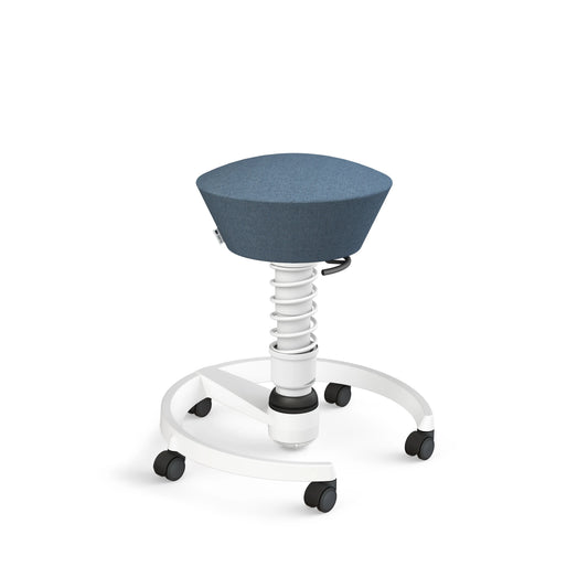 AERIS Sitzhocker Swopper 102HBSTWHWHC weiss/blau, mit Rollen Idealshop