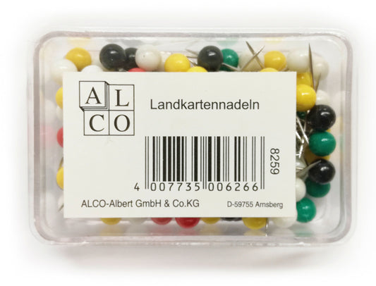 ALCO Landkartennadel 5x16mm 626 assortiert 100 Stück Idealshop