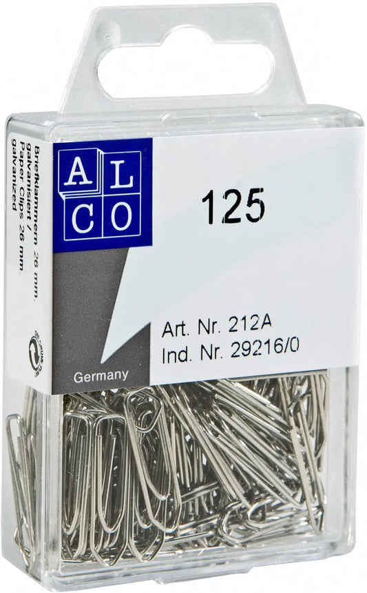 ALCO Büroklammern 26mm 212A eckig, verzinkt 125 Stück Idealshop