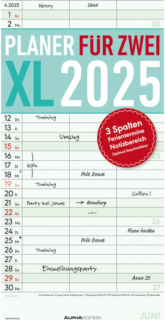 ALPHA EDI Planer für 2 XL           2025 Idealshop