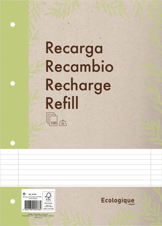 ANCOR Refill Blätter A4 116120 ECOLOGIQUE,90g,liniert 100 Bl. Idealshop
