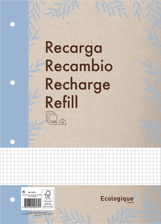 ANCOR Refill Blätter A4 116137 ECOLOGIQUE,90g,kariert 100 Bl. Idealshop
