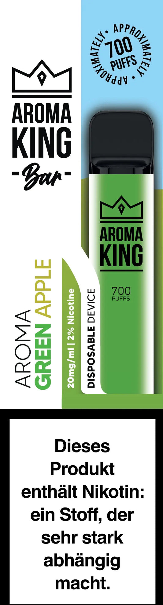 AROMA KING Bar 700 0170849 Green Apple 20mg Idealshop