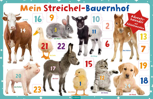 ARS EDITION Adventskalender 62x40.2cm 12552 Streichel-Bauernhof Idealshop