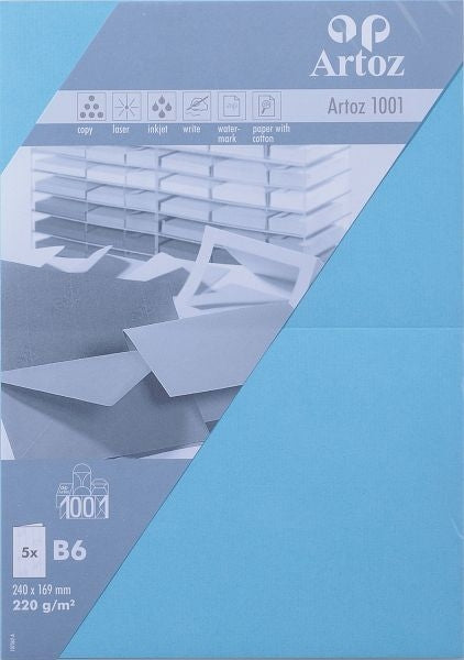 ARTOZ Karten 1001 B6 107362263 220g, azur 5 Blatt Idealshop