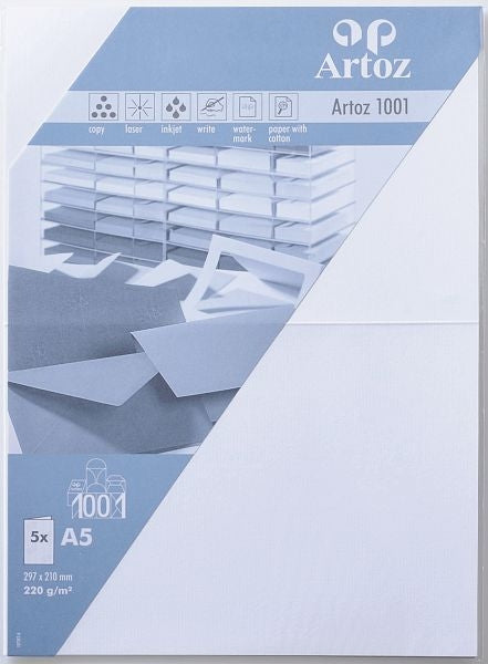 ARTOZ Karten 1001 A5 107392262 220g, blütenweiss 5 Blatt Idealshop