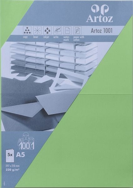 ARTOZ Karten 1001 A5 107392263 220g, birkengrün 5 Blatt Idealshop