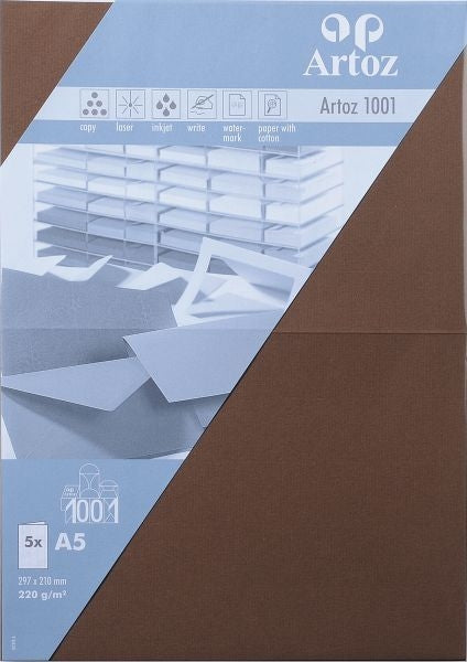 ARTOZ Karten 1001 A5 107392266 220g, braun 5 Blatt Idealshop