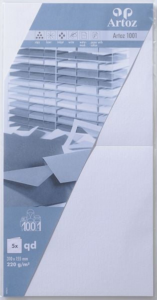 ARTOZ Karten 1001 310x155mm 107452262 220g, blütenweiss 5 Blatt Idealshop