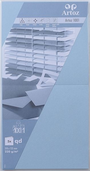 ARTOZ Karten 1001 310x155mm 107452264 220g, pastellblau 5 Blatt Idealshop