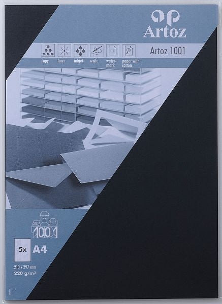 ARTOZ Karten 1001 A4 107696142 220g, schwarz 5 Blatt Idealshop