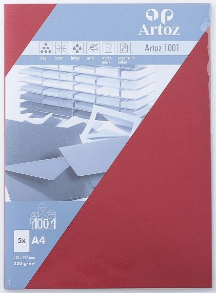 ARTOZ Karten 1001 A4 107696145 220g, weinrot 5 Blatt Idealshop