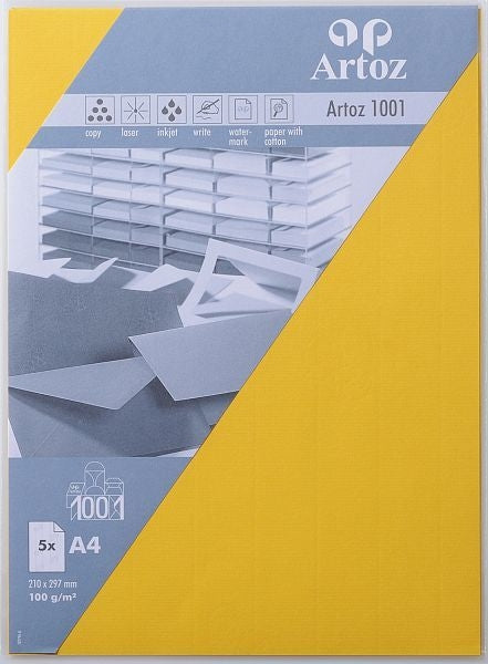 ARTOZ Papier 1001 A4 107796142 100g, sonnengelb 5 Blatt Idealshop