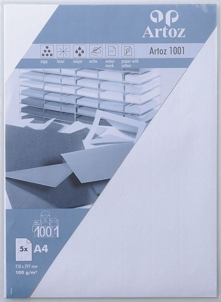 ARTOZ Papier 1001 A4 107796142 100g, blütenweiss 5 Blatt Idealshop