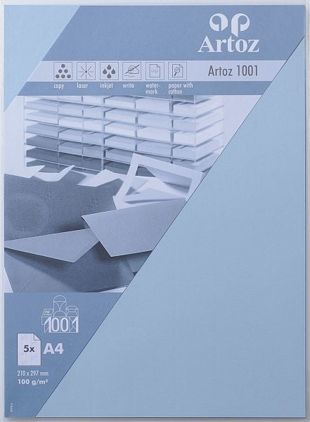ARTOZ Papier 1001 A4 107796144 100g, pastellblau 5 Blatt Idealshop