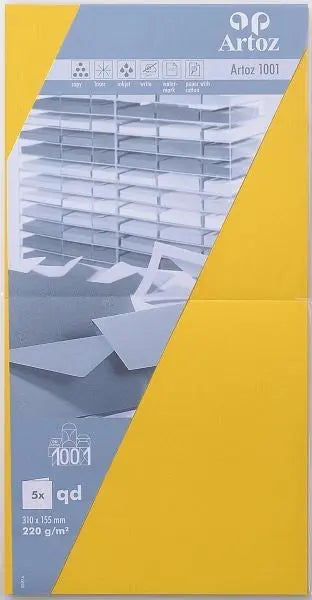 ARTOZ Karten 1001 310x155mm 107452262 220g, sonnengelb 5 Blatt Idealshop