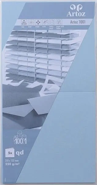 ARTOZ Karten 1001 310x155mm 107452264 220g, pastellblau 5 Blatt Idealshop