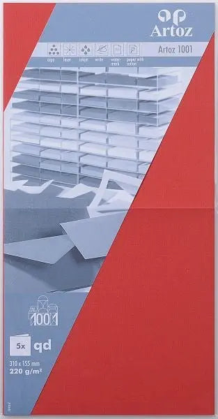 ARTOZ Karten 1001 310x155mm 107452265 220g, rot 5 Blatt Idealshop
