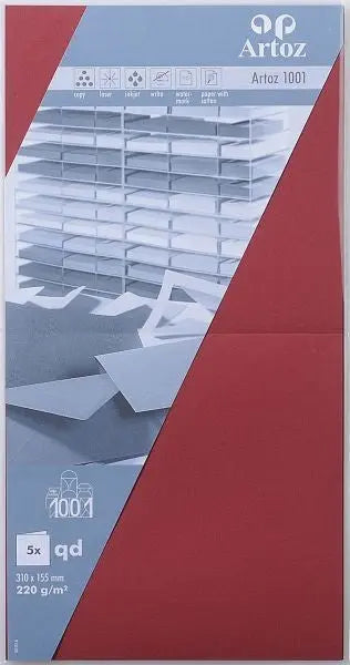 ARTOZ Karten 1001 310x155mm 107452265 220g, weinrot 5 Blatt Idealshop