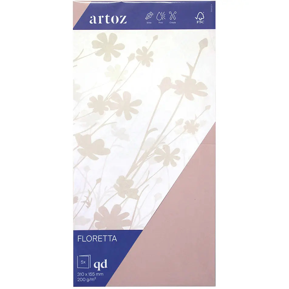 ARTOZ Karten 1001 310x155mm 15845226-281 200g, light rose 5 Blatt Idealshop