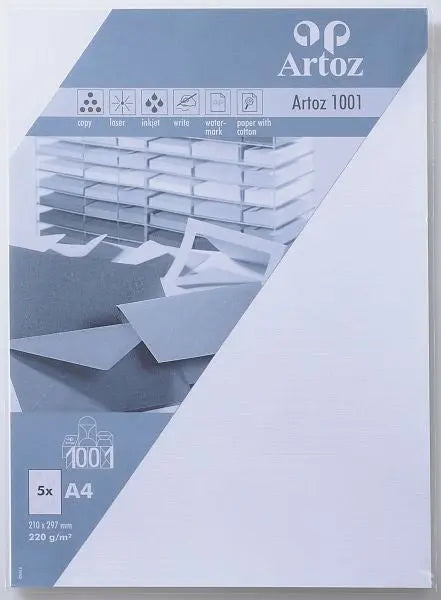 ARTOZ Karten 1001 A4 107696142 220g, blütenweiss 5 Blatt Idealshop