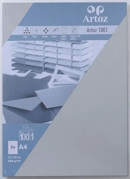 ARTOZ Karten 1001 A4 107696142 220g, lichtgrau 5 Blatt Idealshop