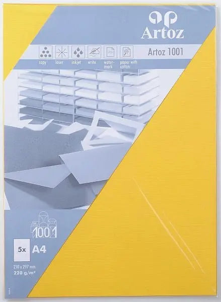 ARTOZ Karten 1001 A4 107696142 220g, sonnengelb 5 Blatt Idealshop