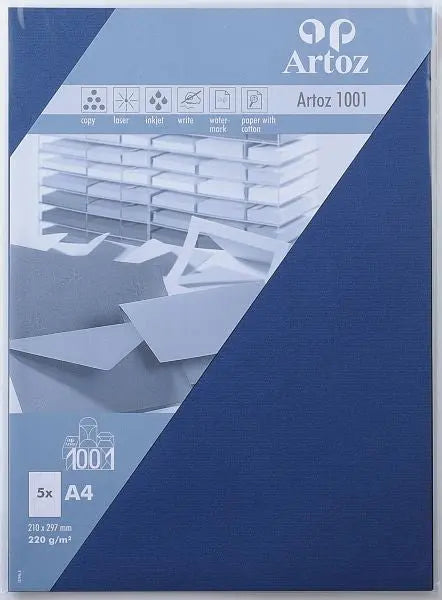 ARTOZ Karten 1001 A4 107696144 220g, classic blau 5 Blatt Idealshop