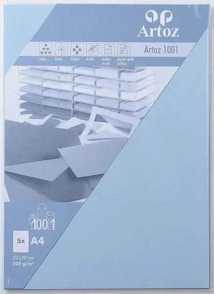 ARTOZ Karten 1001 A4 107696144 220g, pastellblau 5 Blatt Idealshop