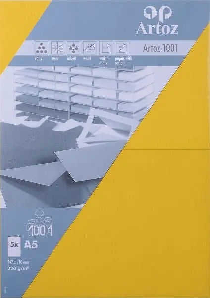 ARTOZ Karten 1001 A5 107392262 220g, sonnengelb 5 Blatt Idealshop