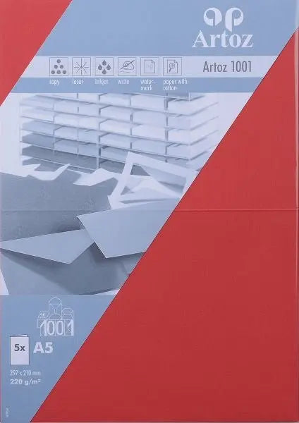 ARTOZ Karten 1001 A5 107392265 220g, rot 5 Blatt Idealshop