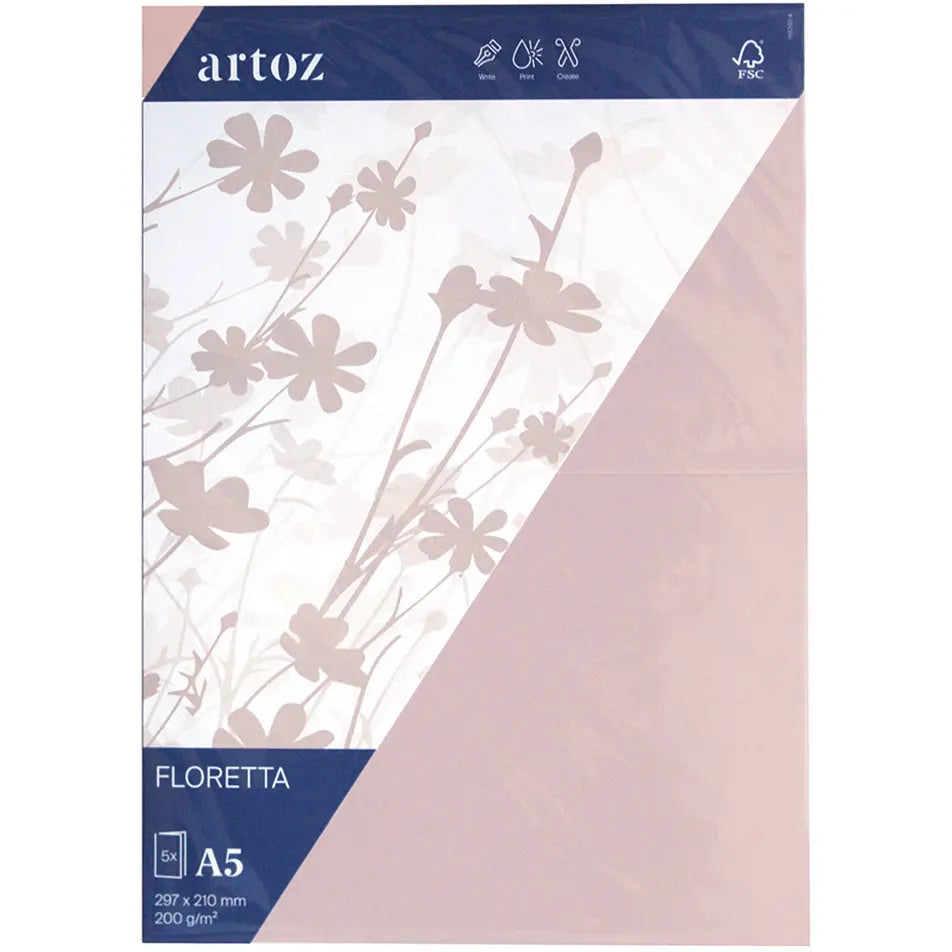 ARTOZ Karten 1001 A5 15839226-281 200g, light rose 5 Blatt Idealshop