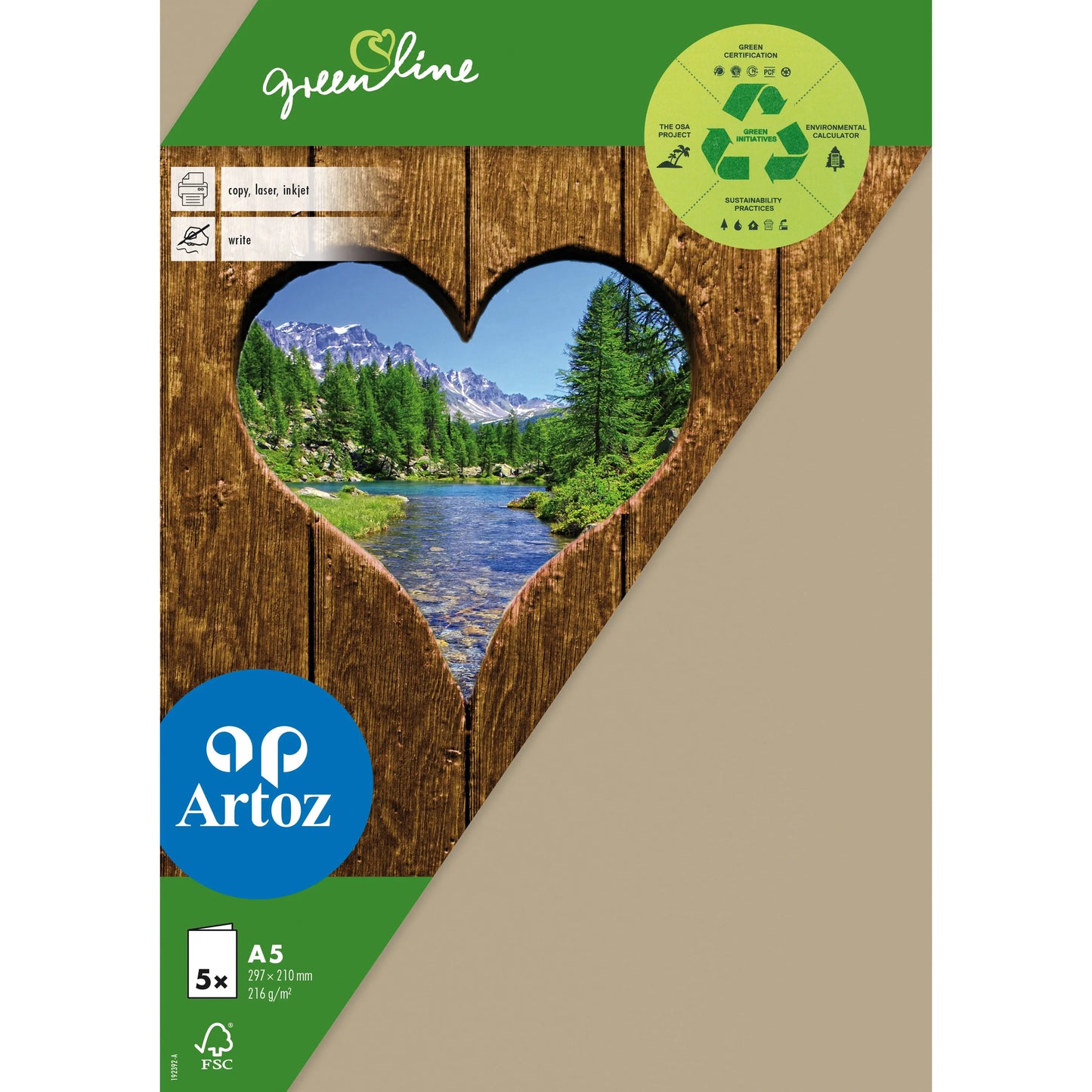 ARTOZ Karten 1001 A5 19239226-584 216g, desert 5 Blatt Idealshop