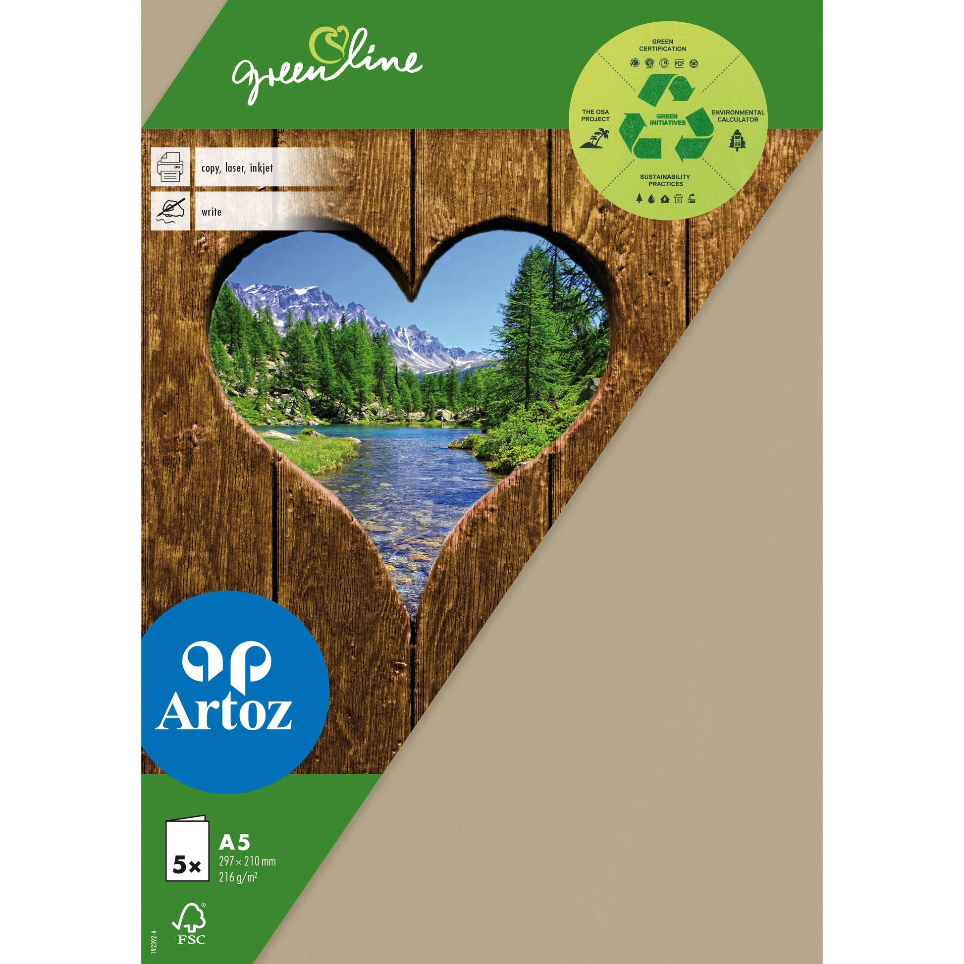 ARTOZ Karten 1001 A5 19239226-584 216g, desert 5 Blatt Idealshop