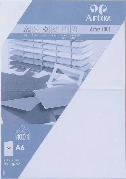 ARTOZ Karten 1001 A6 107322262 220g, blütenweiss 5 Blatt Idealshop