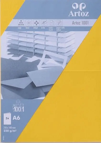 ARTOZ Karten 1001 A6 107322262 220g, sonnengelb 5 Blatt Idealshop