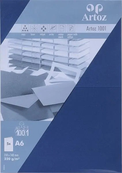 ARTOZ Karten 1001 A6 107322264 220g, classic blau 5 Blatt Idealshop