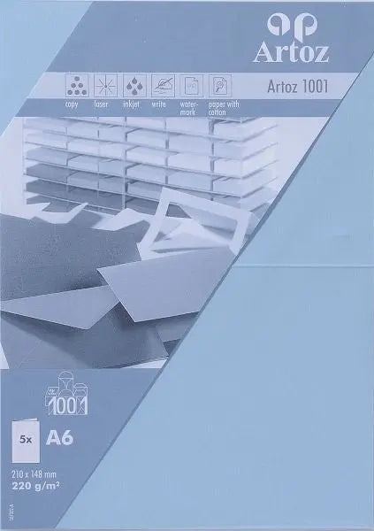 ARTOZ Karten 1001 A6 107322264 220g, pastellblau 5 Blatt Idealshop