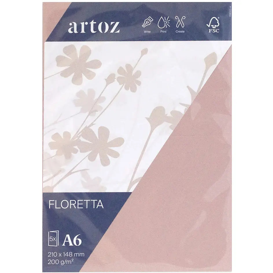 ARTOZ Karten 1001 A6 15832226-281 200g, light rose 5 Blatt Idealshop