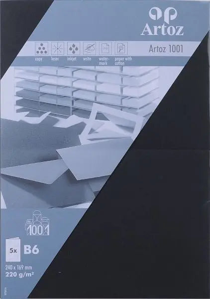 ARTOZ Karten 1001 B6 107362262 220g, schwarz 5 Blatt Idealshop
